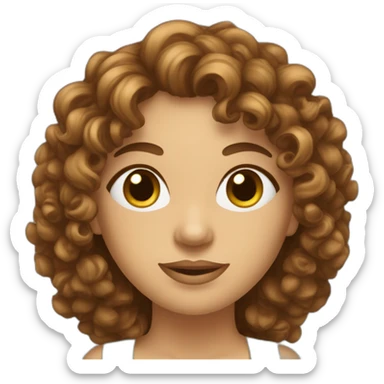 A woman with curly brown hair faisant un pouce avec un rouleau de papier toilettes sticker