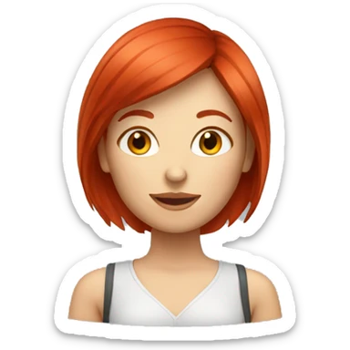Marketing girl with red hair sticker