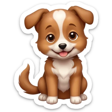 A cheerful puppy who wags its tail a lot.	 sticker