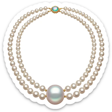 ornate pearl necklace strands sticker