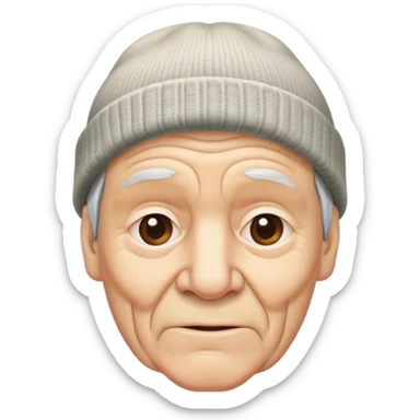wrinkly old man beanie hat sticker