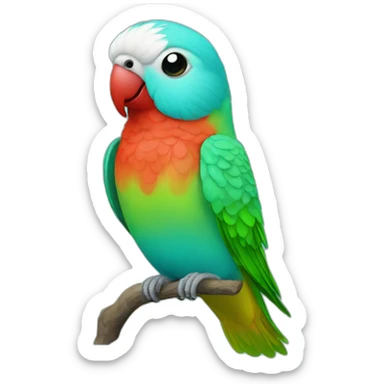 Turquoise Parakeet red beak head sticker