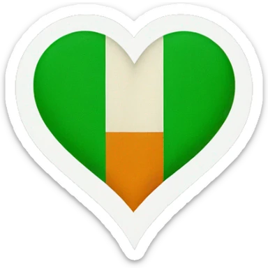 Irish flag heart sticker