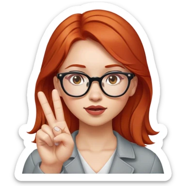 Redhead girl with glasses middle finger sticker