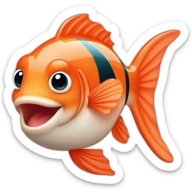 Un mignon petit poisson du style saumon souriant sticker