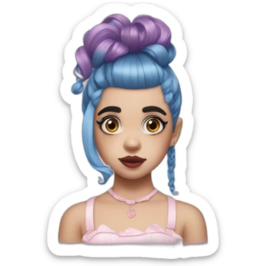 melanie martinez half split dyed hair sticker