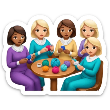 ladies knitting on a cruise ship sticker