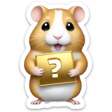 A hamster holding youtube gold play button award sticker