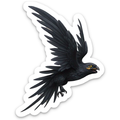 black wing outstretched sticker