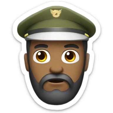 Angry military man with a beard sticker