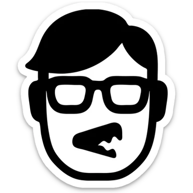 zombie with blond hair and glasses sticker