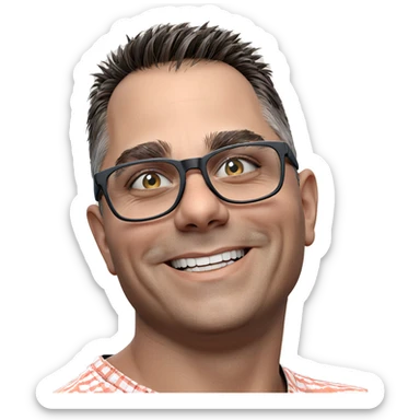 smiling boy in glasses portrait sticker