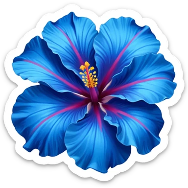 Blue hibiscus sticker