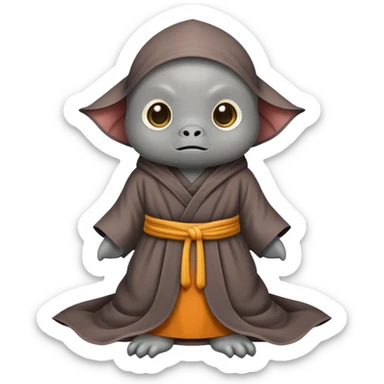 Monk fish wearing a monk’s robe sticker
