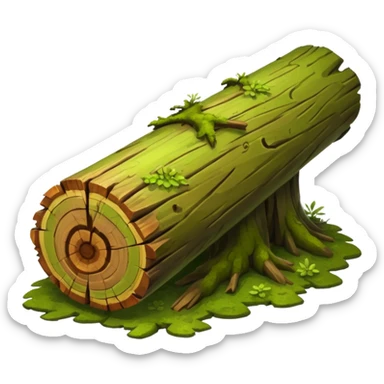 create a dnd style fallen_log.png using 48x48 pixels size sticker