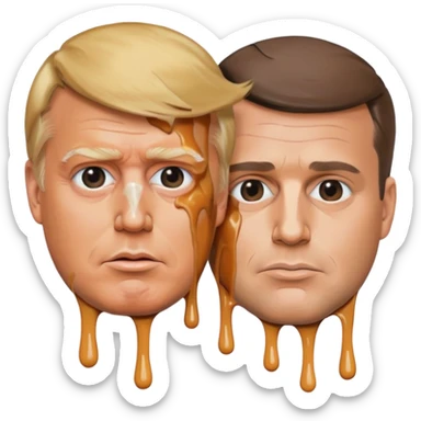 Trump est Macron qui fond le signe absolu cinéma de TikTok stp sticker