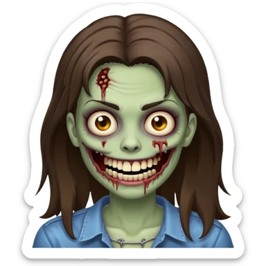 zombie with Brunette  hair and grillz  sticker