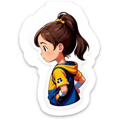 Girl watching a game  sticker