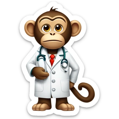 Funny doctor monkey stress sticker