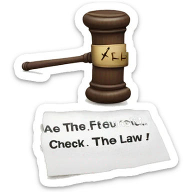 the law with a check mark sticker