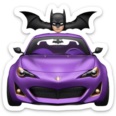 Satin black and rose gold Batman and 60’s Batgirl themed Scion FR-S hot rod (tight fitting purple suit) sticker