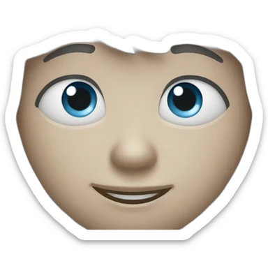 Emoji yeux fermé avec un sourire sticker