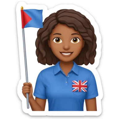 blue  Flag holder black woman sticker