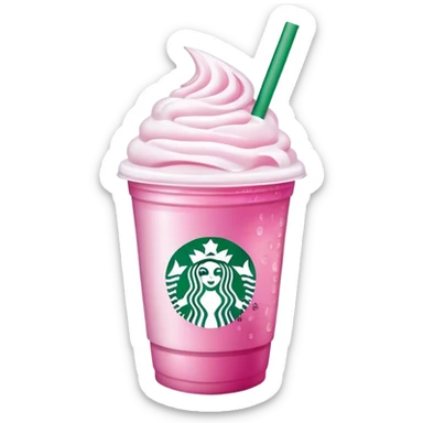 starbucks cup pink drink with cold foam sticker