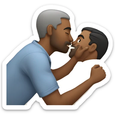 Make a man kissing a man in the bed sticker