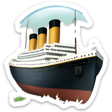 titanic in a terrarium sticker