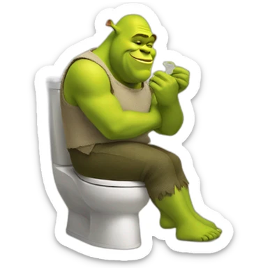 Shrek au toilette sticker