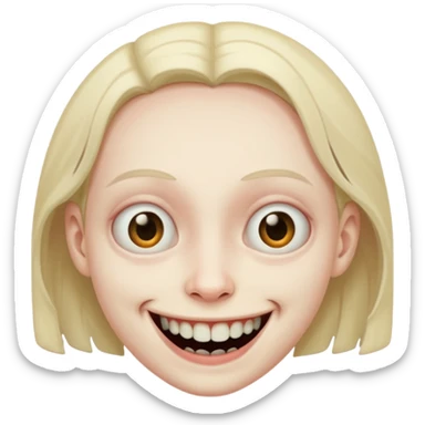 Weird creepy smile  sticker