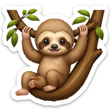 baby sloth on the tree sticker