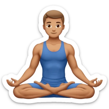 guy working out yoga sticker