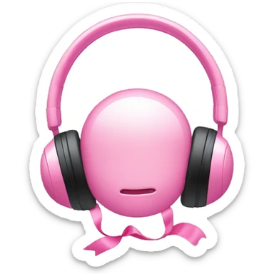 Headphones with pink bows on either sides sticker
