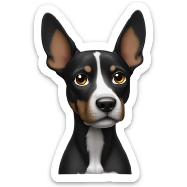 Black tri americain bollie with cropped ears sticker