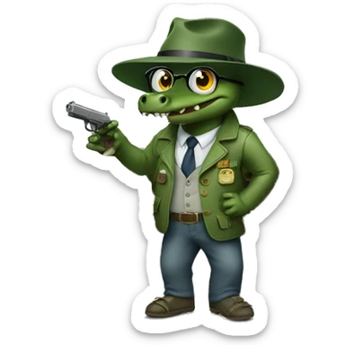 Crocodile as investigator sticker