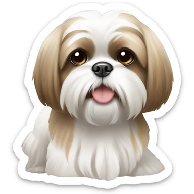 tan and white shih tzu sticker