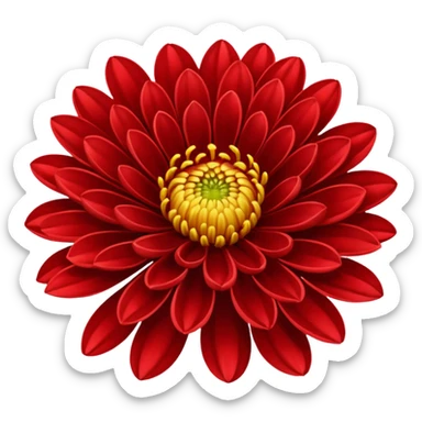 chrysanthemum flower full red sticker