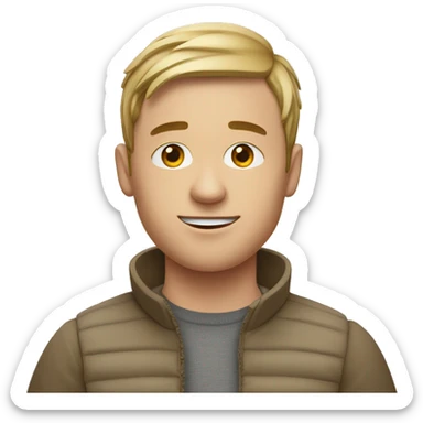 Un homme brin avec une fringe cut qui a ≈16 ans avec un pull nike sticker