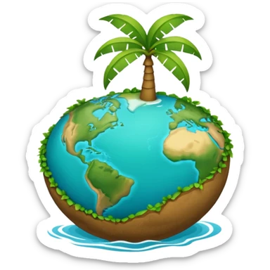 Créer un emoji représentant la Guadeloupe dans sa forme géographique réelle, vue du dessus, avec les deux îles Basse-Terre et Grande-Terre sticker
