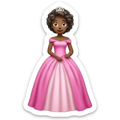 Princess with pink dress sticker