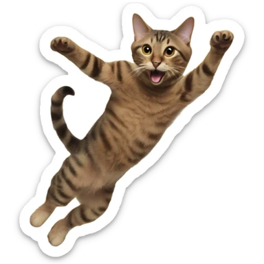 CAT JUMPING OFF A ROOF sticker