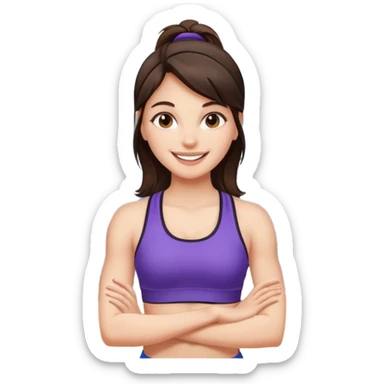 Brunette fair skin girl gym sticker