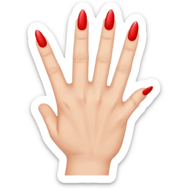 Middle finger with red nail polish on it sticker