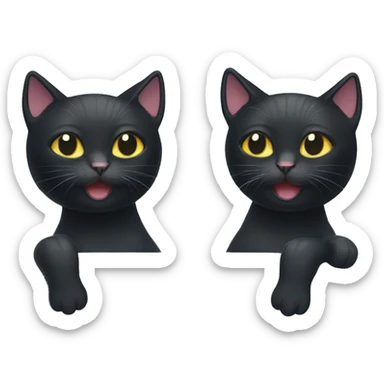 Black cat taking shower sticker