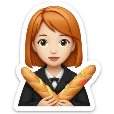 can you make kasane teto holding a baguette in a png format sticker
