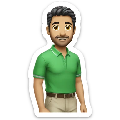 Rapaz moreno forte com camisa verde claro sticker