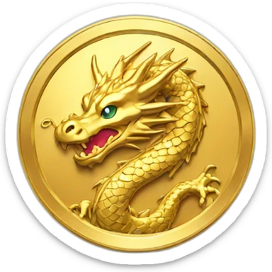 dragon gold coin sticker