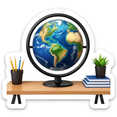 Planet earth emoji on the office  sticker